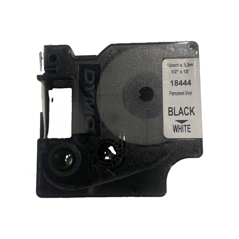 18444 Black on White Vinyl Label 1/2in for DYMO Rhino PRO Tape no box